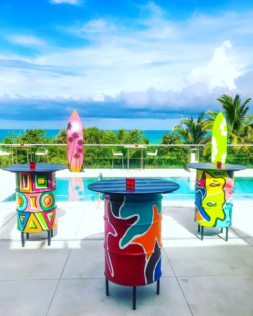 Tropical themed event decor